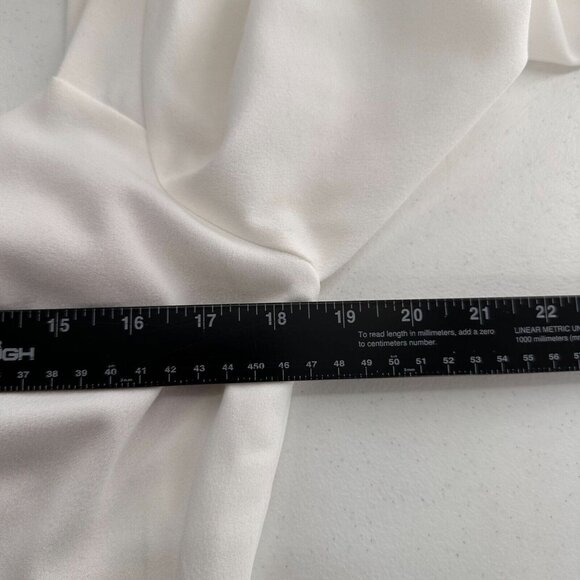 Guess White Long Sleeve Mini Dress Back Zipper Front Ring Detail Lined Size 16 - Picture 7 of 10